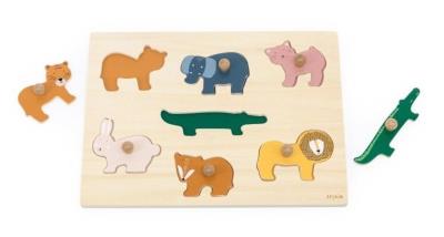 Opakowanie Puzzle drewniane ze zwierzętami 7el