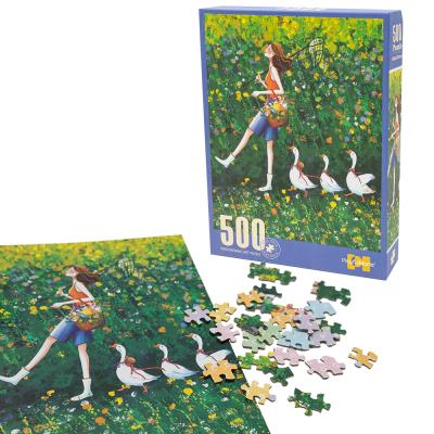 Puzzle dziewczyna z gąskami 500 elementów. Wydawca: Askato. SmakLiter.pl Opakowanie Puzzle dziewczyna z gąskami 500 elementów