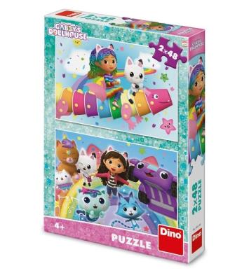 Opakowanie Puzzle Koci Domek Gabi Tęcza 2x48el