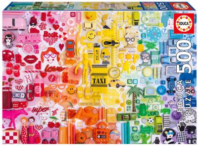 Opakowanie Puzzle Kolorowy kolaż 500 el 114089