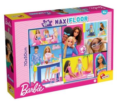 Puzzle Maxifloor 108 Barbie. Wydawca: Lisciani. SmakLiter.pl Opakowanie Puzzle Maxifloor 108 Barbie