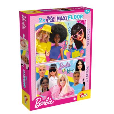 Puzzle Maxifloor 2x60 Barbie. Wydawca: Lisciani. SmakLiter.pl Opakowanie Puzzle Maxifloor 2x60 Barbie