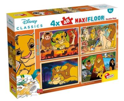 Puzzle Maxifloor 4x48 Disney Król Lew. Wydawca: Lisciani. SmakLiter.pl Opakowanie Puzzle Maxifloor 4x48 Disney Król Lew