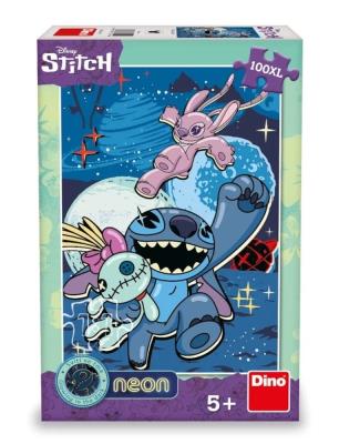 Puzzle neonowe 100 Lilo i Stitch świecące kontury. Wydawca: Dino Toys. SmakLiter.pl Opakowanie Puzzle neonowe 100 Lilo i Stitch świecące kontury