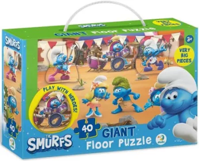 Puzzle podłogowe 40 Muzyka gra Smerfy. Wydawca: Dodo. SmakLiter.pl Opakowanie Puzzle podłogowe 40 Muzyka gra Smerfy