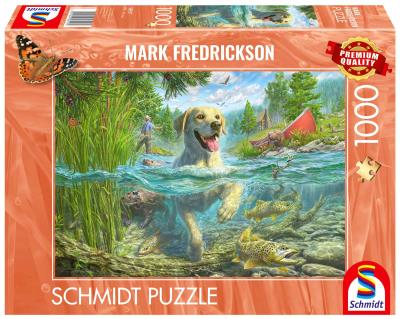 Opakowanie Puzzle PQ 1000 Mark Fredrickson Labrador na rybach