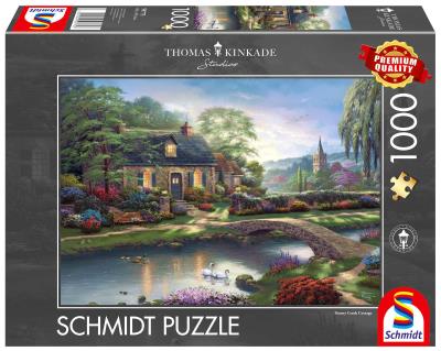 Opakowanie Puzzle PQ 1000 Thomas Kinkade Domek nad strumy G3