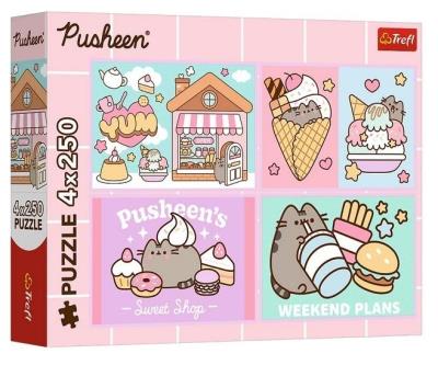Opakowanie Puzzle Pusheen 4x250 Poznajcie Pusheena