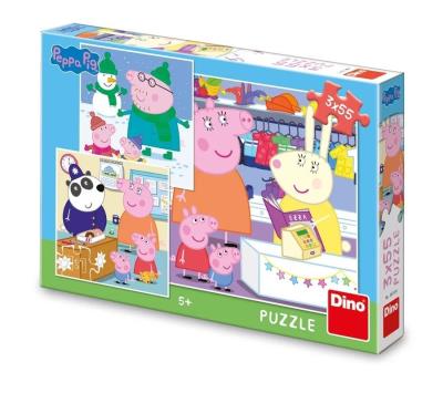 Puzzle Świnka Peppa 3x55el. Wydawca: Dino Toys. SmakLiter.pl Opakowanie Puzzle Świnka Peppa 3x55el