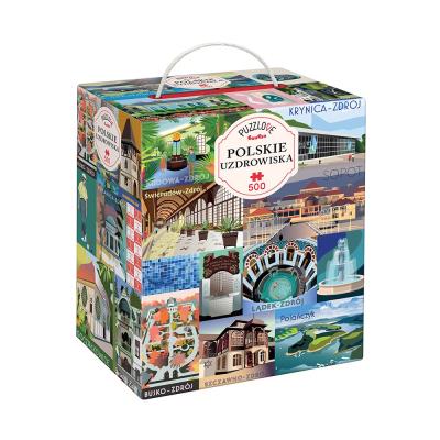 Puzzlove CzuCzu Polskie uzdrowiska 500el. Autor: Opracowanie zbiorowe. SmakLiter.pl Okładka książki Puzzlove CzuCzu Polskie uzdrowiska 500el