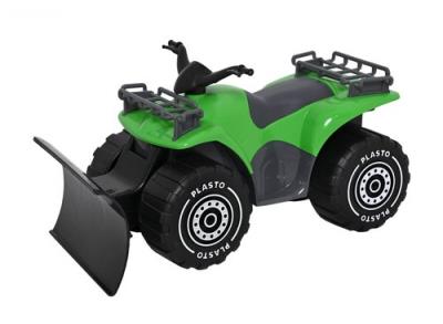 Quad z pługiem w pudełku 30 cm, zielony PLASTO. Wydawca: Tactic. SmakLiter.pl Opakowanie Quad z pługiem w pudełku 30 cm, zielony PLASTO