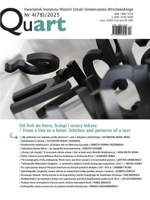 Okładka książki Quart nr 4(78) 2025 Od linii do litery