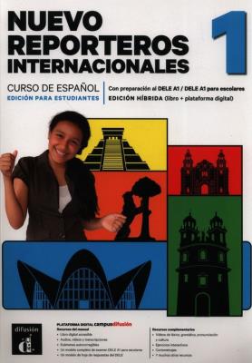 Reporteros Internacionales Nuevo 1 Podręcznik ucznia. Język hiszpański dla młodzieży. Poziom A1. Edycja hybrydowa. Autor: Stuckle Auberger Virginie, Rouchy Delphine, Debras Sandrine. SmakLiter.pl Okładka książki Reporteros Internacionales Nuevo 1 Podręcznik ucznia. Język hiszpański dla młodzieży. Poziom A1. Edycja hybrydowa