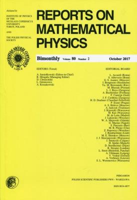 Opakowanie Reports on Mathematical Physics 70/2 Pergamon