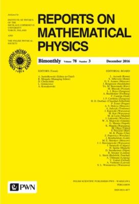 Okładka książki Reports on Mathematical Physics 78/3