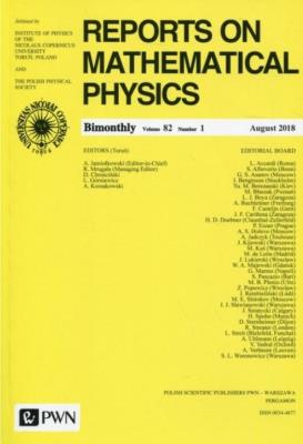 Okładka książki Reports on Mathematical Physics 82/1