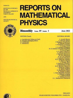 Okładka książki Reports on Mathematical Physics 89/3