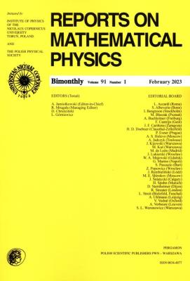 Opakowanie Reports on Mathematical Physics 91/1/2023