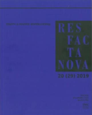 Okładka książki Res Facta Nova 20(29) 2019