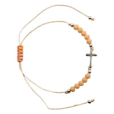 Opakowanie Różaniec 10-tka różańca różowa z krzyżykiem