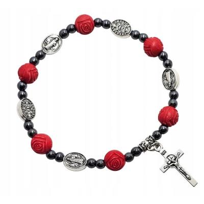 Opakowanie Różaniec Benedykt róża czerwona