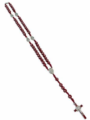 Opakowanie Różaniec bordowy Ziemia Święta 6mm 40cm