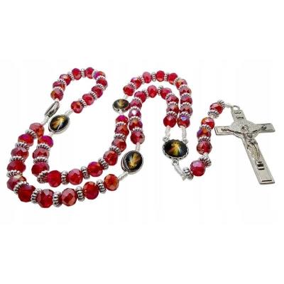 Opakowanie Różaniec czerwony Jezu Ufam Tobie