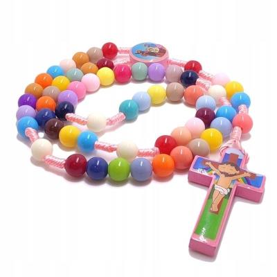 Opakowanie Różaniec dziecięcy różowy plastikowy