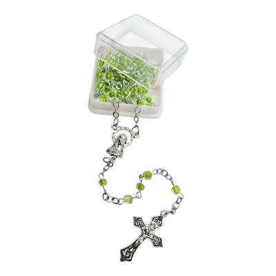 Opakowanie Różaniec dziecięcy zielony w pudełeczku