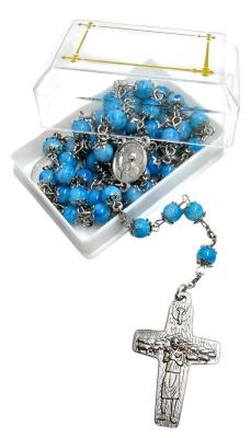 Opakowanie Różaniec nebieski w pudełku ze świętymi