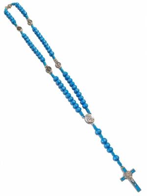 Opakowanie Różaniec niebieski Ziemia Święta 6mm 40cm