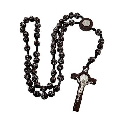 Opakowanie Różaniec paciorek z krzyżykami brąz