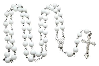 Opakowanie Różaniec szklany biały