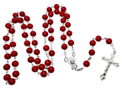 Opakowanie Różaniec szklany czerwony