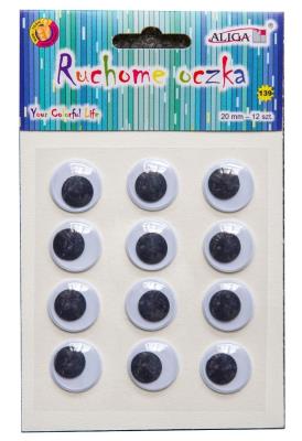 Opakowanie Ruchome oczka samoprzylepne 20 mm 12szt