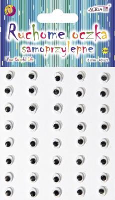 Opakowanie Ruchome oczka samoprzylepne 8mm 40szt