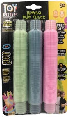 Opakowanie Rurki sensoryczne jumbo świecące w ciemności  fidget pop tubes 3 sztuki