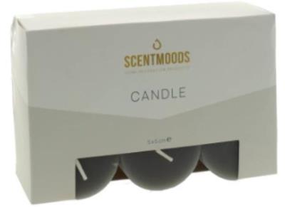 Rustykalna świeca w kolorze Black 5x5cm 6szt. Wydawca: ScentMoods. SmakLiter.pl Opakowanie Rustykalna świeca w kolorze Black 5x5cm 6szt