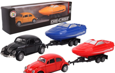 Opakowanie Samochód z łodzią na przyczepie metal mix