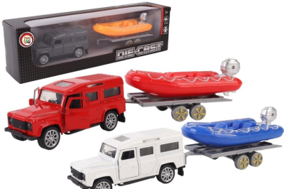 Opakowanie Samochód z łodzią pontonową na przyczepie mix