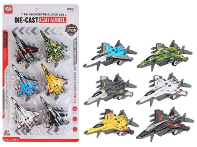 Opakowanie Samolot myśliwiec metalowy 6szt