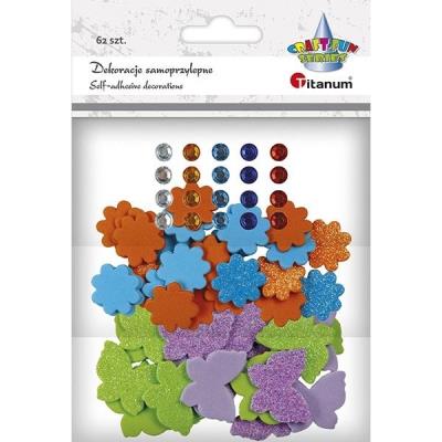 Opakowanie Samoprzylepne ozdoby mix kol. 62szt