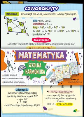 Opakowanie Ściąga Harmonjka Matematyka trójkąty i czworokąty
