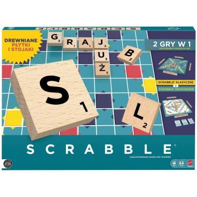 Opakowanie Scrabble Drewniane płytki i stojaki Rodzinna gra