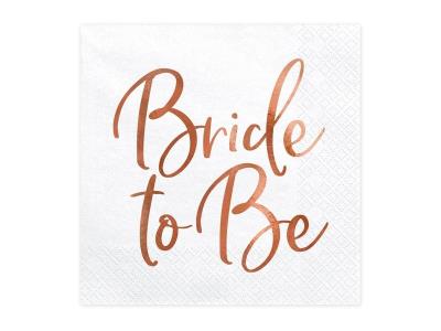 Opakowanie Serwetki Bride to Be różowe złoto 33x33cm 20szt