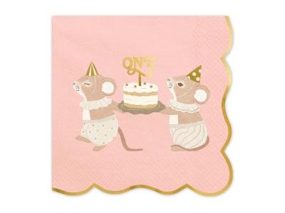 Opakowanie Serwetki One Myszki różowy 33x33cm 12szt