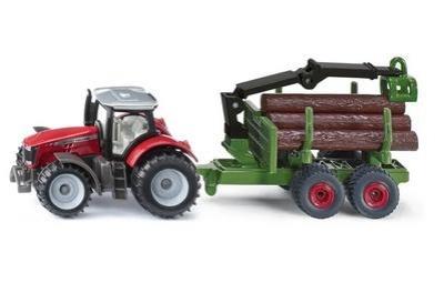 Opakowanie Siku Orange - Massey Ferguson z przyczepą leśną