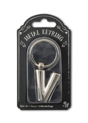 Opakowanie Silver Letter Keyring - brelok do kluczy litera V