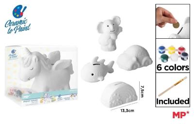 Opakowanie Skarbonka ceramiczna do malowania MIX