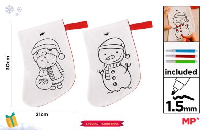 Opakowanie Skarpeta BN do malowania + flamastry Mikołaj